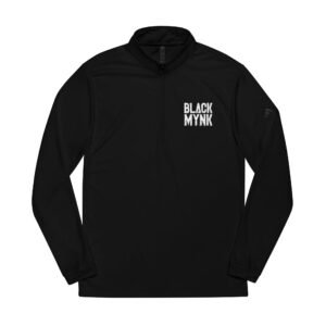 Black Manayunk Embroidered Quarter-Zip Pullover
