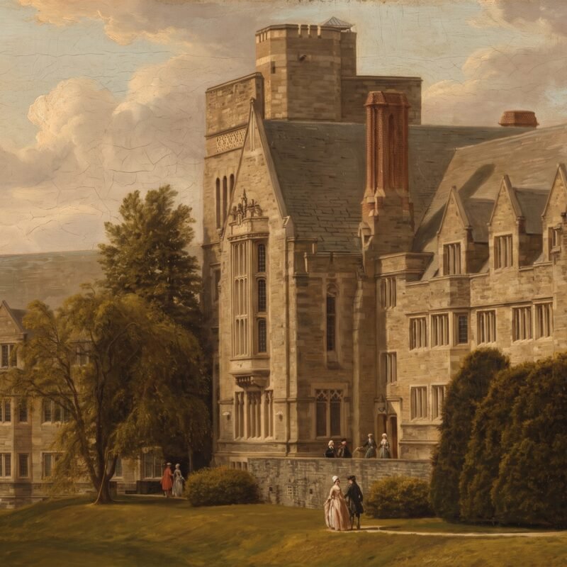 18th-century AI rendition of Bryn Mawr College